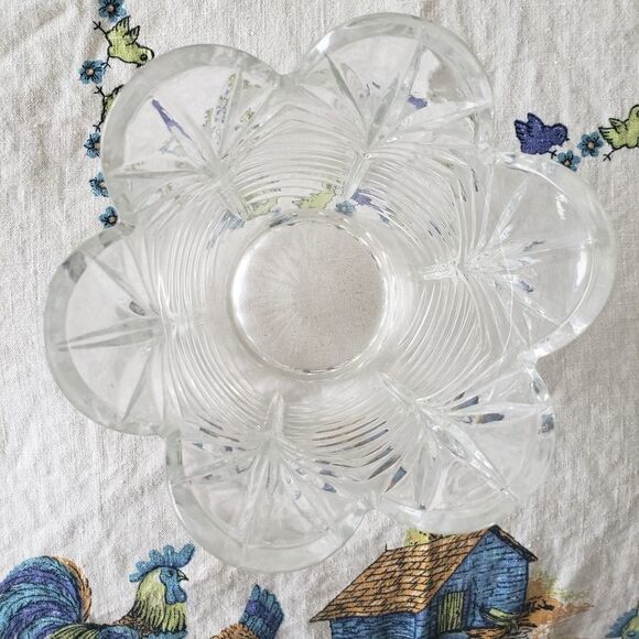 Vintage Birks 70/80s crystal palm frond vase - Picture 3 of 6